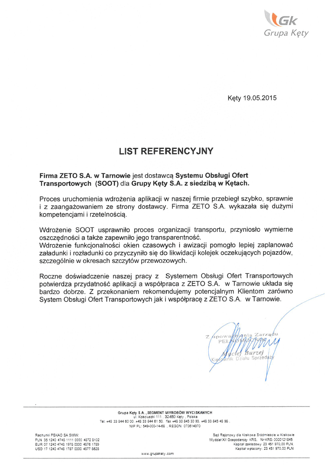 Grupa Kety list referencyjny SOOT